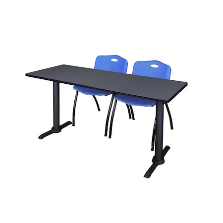 Rectangle Tables > Training Tables > Cain Training Table & Chair Sets, 60 W, 24 L, 29 H, Grey MPN:MTRCT6024GY47BE