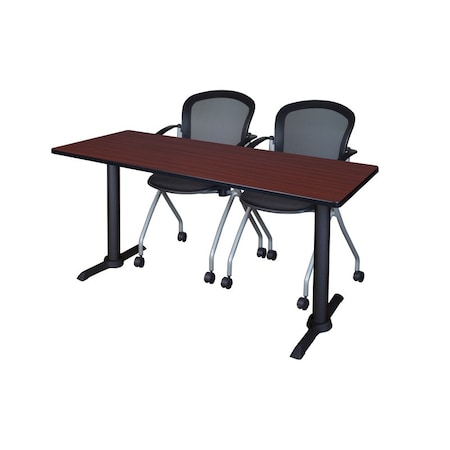 Rectangle Tables > Training Tables > Cain Training Table & Chair Sets, 60 W, 24 L, 29 H, Mahogany MPN:MTRCT6024MH23BK