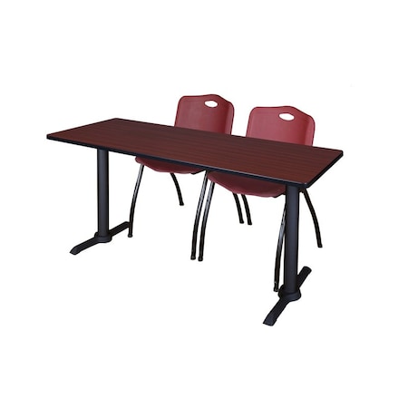 Rectangle Tables > Training Tables > Cain Training Table & Chair Sets, 60 W, 24 L, 29 H, Mahogany MPN:MTRCT6024MH47BY