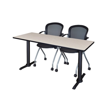 Rectangle Tables > Training Tables > Cain Training Table & Chair Sets, 60 W, 24 L, 29 H, Maple MPN:MTRCT6024PL23BK