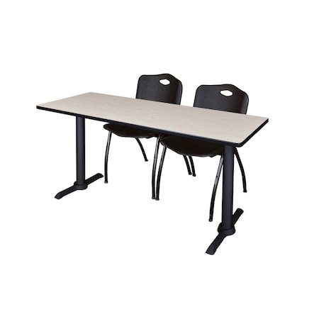 Rectangle Tables > Training Tables > Cain Training Table & Chair Sets, 60 W, 24 L, 29 H, Maple MPN:MTRCT6024PL47BK