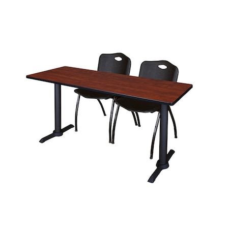 Rectangle Tables > Training Tables > Cain Training Table & Chair Sets, 66 W, 24 L, 29 H, Cherry MPN:MTRCT6624CH47BK