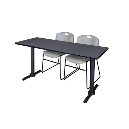 Rectangle Tables > Training Tables > Cain Training Table & Chair Sets, 66 W, 24 L, 29 H, Grey MPN:MTRCT6624GY44GY