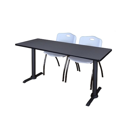 Rectangle Tables > Training Tables > Cain Training Table & Chair Sets, 66 W, 24 L, 29 H, Grey MPN:MTRCT6624GY47GY