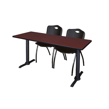 Rectangle Tables > Training Tables > Cain Training Table & Chair Sets, 66 W, 24 L, 29 H, Mahogany MPN:MTRCT6624MH47BK