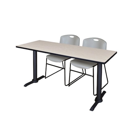 Rectangle Tables > Training Tables > Cain Training Table & Chair Sets, 66 W, 24 L, 29 H, Maple MPN:MTRCT6624PL44GY
