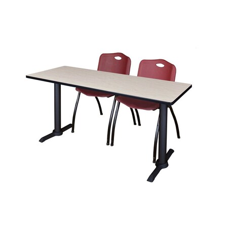 Rectangle Tables > Training Tables > Cain Training Table & Chair Sets, 66 W, 24 L, 29 H, Maple MPN:MTRCT6624PL47BY