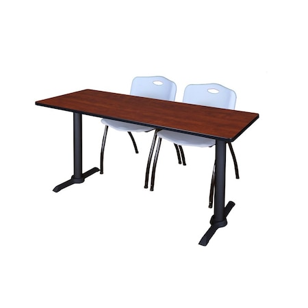 Rectangle Tables > Training Tables > Cain Training Table & Chair Sets, 72 W, 24 L, 29 H, Cherry MPN:MTRCT7224CH47GY