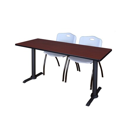 Rectangle Tables > Training Tables > Cain Training Table & Chair Sets, 72 W, 24 L, 29 H, Mahogany MPN:MTRCT7224MH47GY