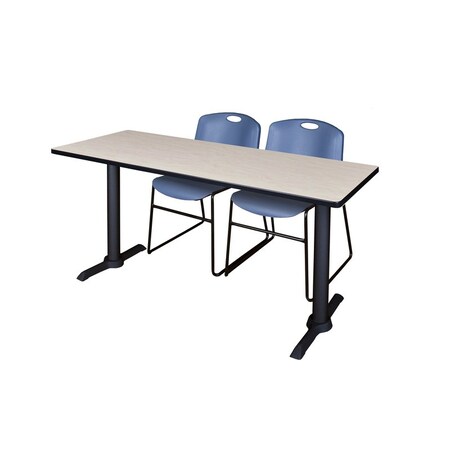 Rectangle Tables > Training Tables > Cain Training Table & Chair Sets, 72 W, 24 L, 29 H, Maple MPN:MTRCT7224PL44BE
