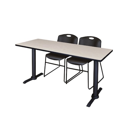 Rectangle Tables > Training Tables > Cain Training Table & Chair Sets, 72 W, 24 L, 29 H, Maple MPN:MTRCT7224PL44BK