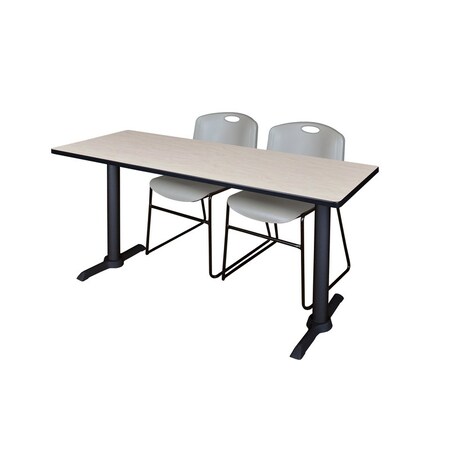 Rectangle Tables > Training Tables > Cain Training Table & Chair Sets, 72 W, 24 L, 29 H, Maple MPN:MTRCT7224PL44GY