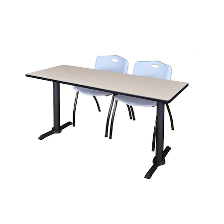 Rectangle Tables > Training Tables > Cain Training Table & Chair Sets, 72 W, 24 L, 29 H, Maple MPN:MTRCT7224PL47GY