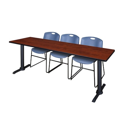 Rectangle Tables > Training Tables > Cain Training Table & Chair Sets, 84 W, 24 L, 29 H, Cherry MPN:MTRCT8424CH44BE