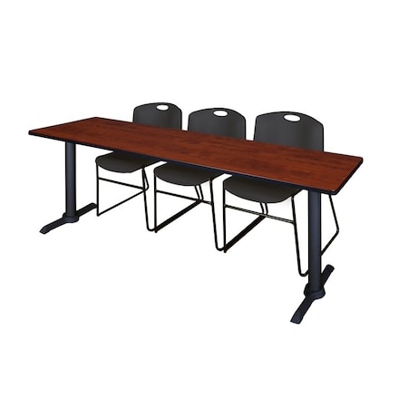 Rectangle Tables > Training Tables > Cain Training Table & Chair Sets, 84 W, 24 L, 29 H, Cherry MPN:MTRCT8424CH44BK