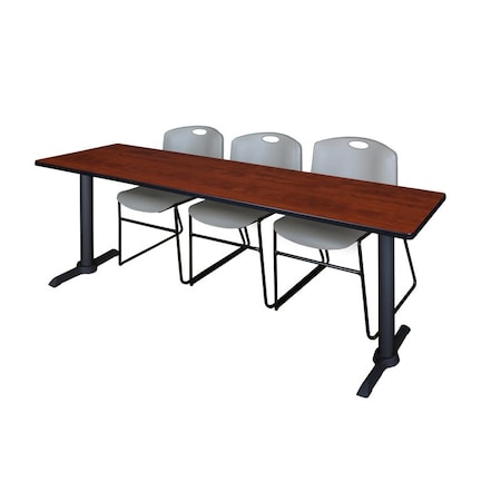 Rectangle Tables > Training Tables > Cain Training Table & Chair Sets, 84 W, 24 L, 29 H, Cherry MPN:MTRCT8424CH44GY