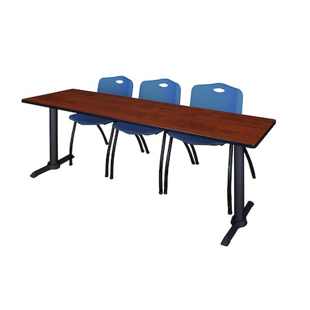 Rectangle Tables > Training Tables > Cain Training Table & Chair Sets, 84 W, 24 L, 29 H, Cherry MPN:MTRCT8424CH47BE