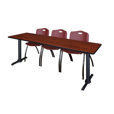 Rectangle Tables > Training Tables > Cain Training Table & Chair Sets, 84 W, 24 L, 29 H, Cherry MPN:MTRCT8424CH47BY