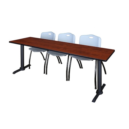 Rectangle Tables > Training Tables > Cain Training Table & Chair Sets, 84 W, 24 L, 29 H, Cherry MPN:MTRCT8424CH47GY