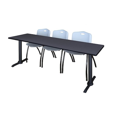 Rectangle Tables > Training Tables > Cain Training Table & Chair Sets, 84 W, 24 L, 29 H, Grey MPN:MTRCT8424GY47GY