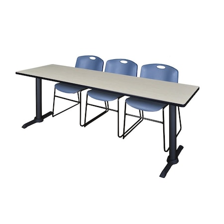 Rectangle Tables > Training Tables > Cain Training Table & Chair Sets, 84 W, 24 L, 29 H, Maple MPN:MTRCT8424PL44BE