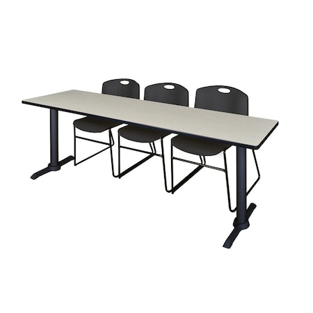 Rectangle Tables > Training Tables > Cain Training Table & Chair Sets, 84 W, 24 L, 29 H, Maple MPN:MTRCT8424PL44BK