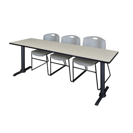Rectangle Tables > Training Tables > Cain Training Table & Chair Sets, 84 W, 24 L, 29 H, Maple MPN:MTRCT8424PL44GY