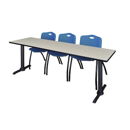 Rectangle Tables > Training Tables > Cain Training Table & Chair Sets, 84 W, 24 L, 29 H, Maple MPN:MTRCT8424PL47BE