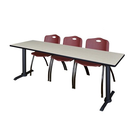 Rectangle Tables > Training Tables > Cain Training Table & Chair Sets, 84 W, 24 L, 29 H, Maple MPN:MTRCT8424PL47BY