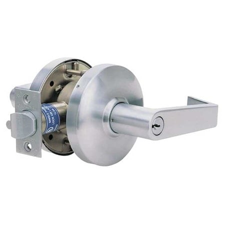 Grade 1 Cylindrical Lock, 00-Entrance/Office, GN-Lever, Round Rose, Satin Chrome, 2-3/4 Inch MPN:CGN00-26D