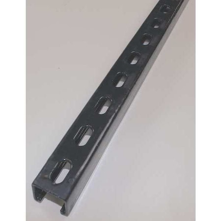 Single Channel Strut, Slotted, Steel, PVC Coated, 9/16 in x 1-1/8 in Hole Size, Black MPN:PV0000B22SH