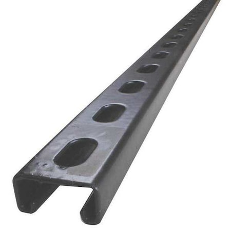 Single Channel Strut, Slotted, Steel, Galvanized, 9/16 in x 1-1/8 in Hole Size, Black MPN:PV0000B52SH