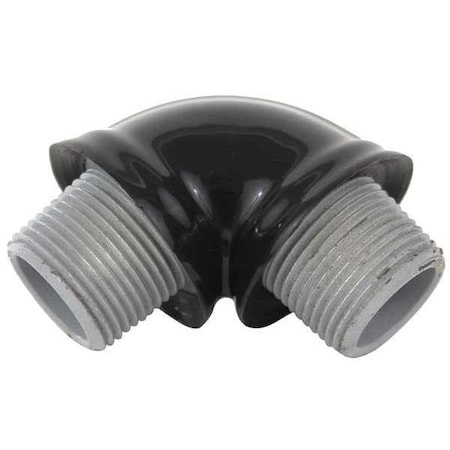 RMC 90 Deg Elbow, 1/2 in, Threaded, Malleable Iron, PVC Coated, Black MPN:PV0500EL195