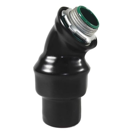 Conduit Fitting Connector, 3/4 in, Liquid-Tight, Steel, PVC Coated, Black MPN:PV0700LT7545