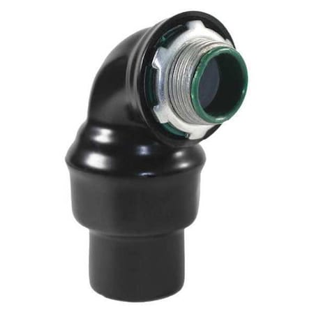 Conduit Fitting Connector, 1 in, Liquid-Tight, Steel, PVC Coated, Black MPN:PV1000LT10090