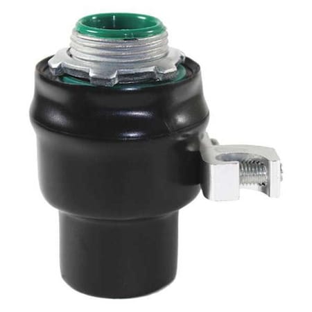 Conduit Fitting Grounding Connector, 2-1/2 in, Liquid-Tight, PVC, PVC Coated, Black MPN:PV2500LT250G