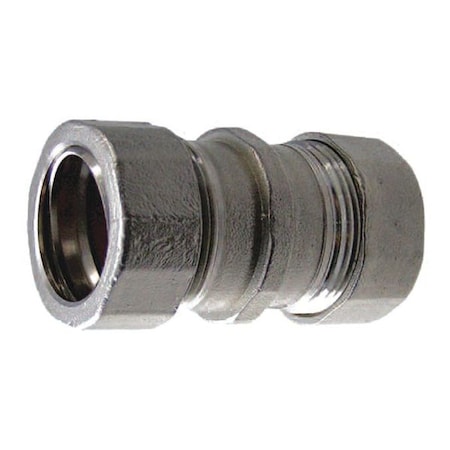 EMT Coupling, 1-1/2 in, Compression, 316 Stainless Steel, Polished, Silver MPN:S21500CC00