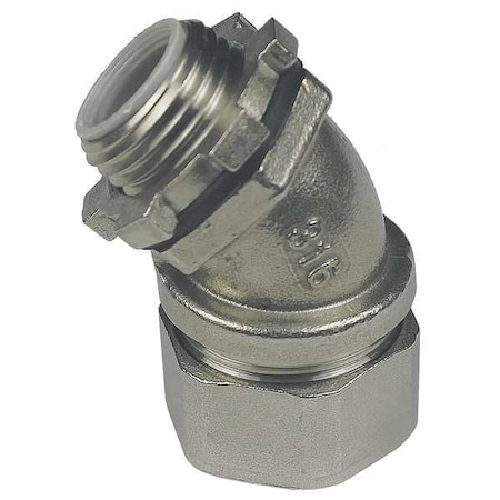 Conduit Fitting Grounding Connector, 3/4 in, Compression, 316 Stainless Steel, Polished, Silver MPN:S60700FC45