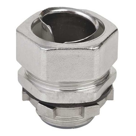 Conduit Fitting Grounding Connector, 1-1/2 in, Compression, 316 Stainless Steel, Polished, Silver MPN:S61500FCS0