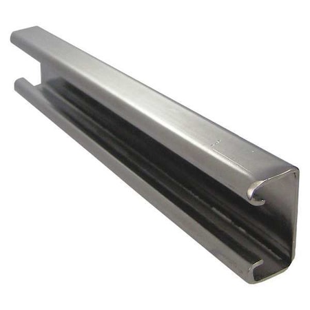 Single Channel Strut, Solid, 316 Stainless Steel, Polished, None Hole Size, Silver MPN:S65810SL58