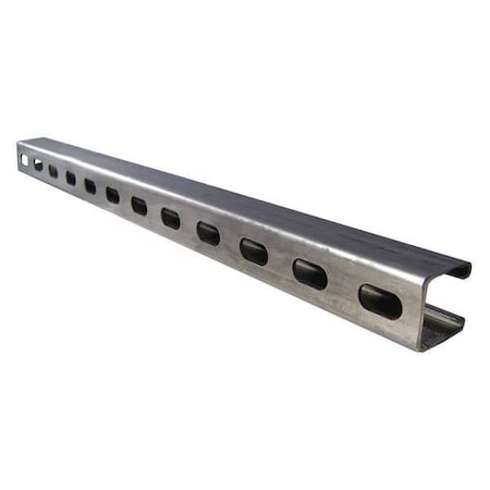 Single Channel Strut, Slotted, 316 Stainless Steel, Polished, 9/16 in x 1-1/8 in Hole Size, Silver MPN:S65810ST58