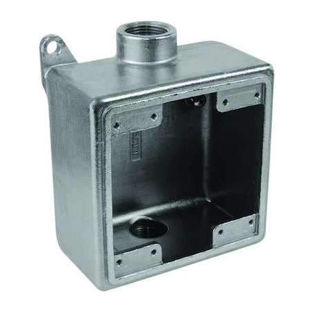 Weatherproof Electrical Box, 45 cu in, FDCD Box Type, 2 Gangs, Stainless Steel, Square Shape MPN:S60700FDCD