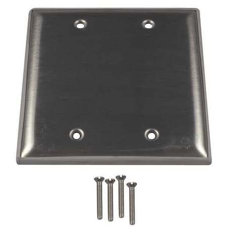 Box Cover, Square Box Type, 2 Gang, Stainless Steel, Blank Cover Type MPN:S607BLPLTD