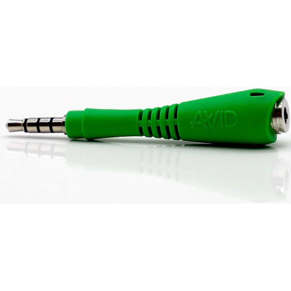 AVID Fishbone Flexible TRRS Adapter with 3.5mm Pin and Jack - Mini-phone Audio Male - Mini-phone Audio Female - Green - 1 MPN:5ADP-FISHBONE