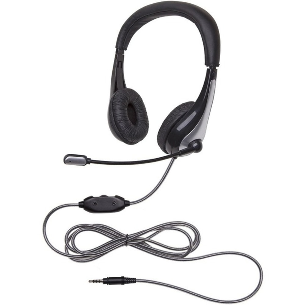 Califone 1025MT NeoTech Plus Headset, Mic, 3.5mm stereo plug with CaliTuff Braided Cord - Black MPN:1025MT