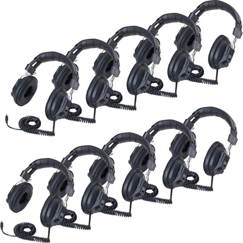 Califone 3068AV-10L Switchable Headphones Classpack - Stereo - Black - Mini-phone (3.5mm) - Wired - 36 Ohm - Over-the-head - Binaural - Circumaural - 10 ft Cable MPN:3068AV-10L