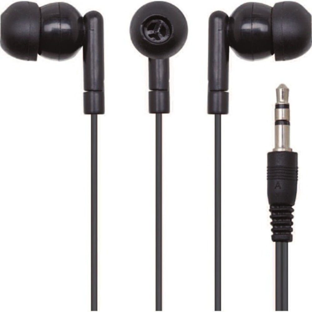 Califone E1 Multimedia Ear Bud With 3.5mm Plug - Stereo - Mini-phone (3.5mm) - Wired - Earbud - Binaural - In-ear - 3.90 ft Cable - Black - 1 Each MPN:E1