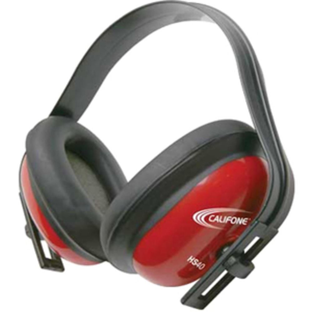 Califone Hearing Safe Hearing Protector - Adjustable Headband, Noise Reduction, Adjustable Earcup - Noise Protection - Bright Red MPN:HS40