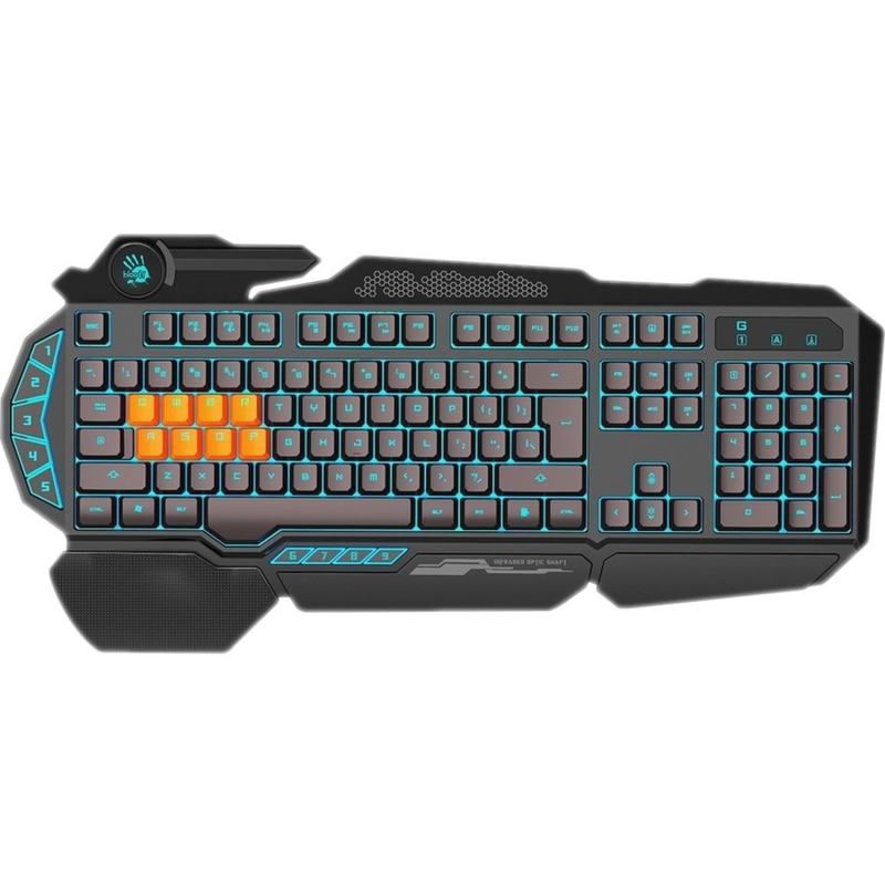 BLOODY GAMING PROGRAMMABLE 8 KEY LED MECHANICAL GAMING KEYBOARD - Cable Connectivity - USB Interface Multimedia, Macro Hot Key(s) - B318 MPN:B318