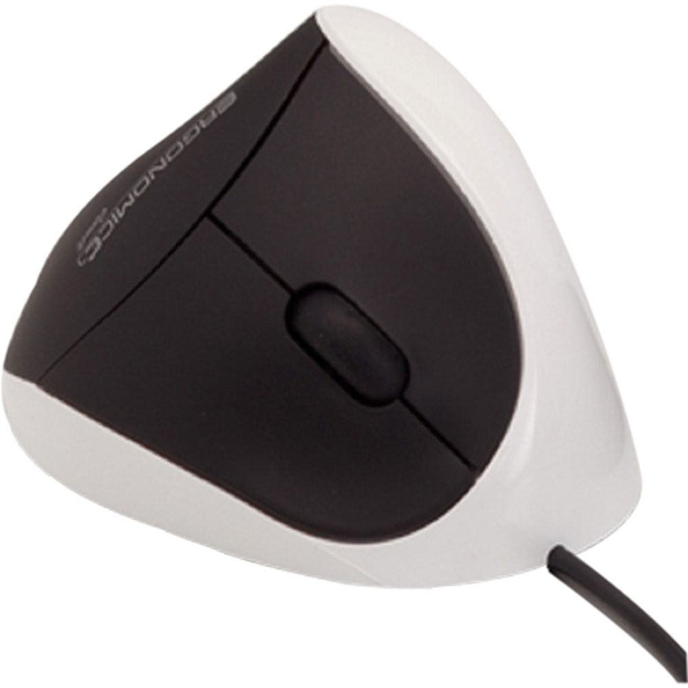 COMFI II WIRED ERGONOMIC COMPUTER MOUSE WHITE - Optical - Cable - White - USB - 1000 dpi - 5 Button(s) - Right-handed MPN:EM011-W